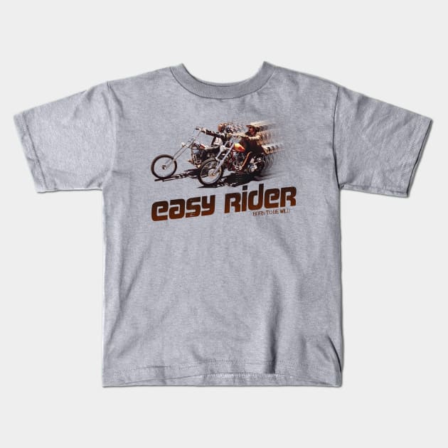 Easy Rider Born To Be Wild Speed Fade Kids T-Shirt by darklordpug